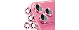 For iPhone 12 & iPhone 12 Pro (Open Camera Hole) Embroidery Bling Glitter Chrome Hybrid Case Cover - LIT on Pink