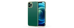 For iPhone 12 & iPhone 12 Pro (Open Camera Hole) (Not Pro) Electroplated Grid Diamond Lines TPU Case Cover - Green