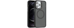 For iPhone 12 & iPhone 12 Pro PU Leather with inner [Magnetic Circle] Colored Metal Buttons - Black