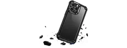 For iPhone 12 & iPhone 12 Pro Ultimate CaseX Transparent Hybrid Case with Metal Buttons And Camera Edges - Black
