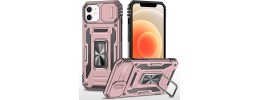 For iPhone 12 & iPhone 12 Pro Utter Tough Metal Ring Movable  Camera Window Hybrid - Silver