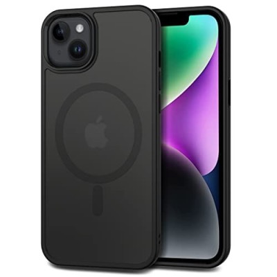 For iPhone 13/14 CD Texture Design Magnetic Car Mount Friendly HQ Hybrid - Black