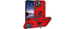 For iPhone 13/14 CD Texture Design Magnetic Car Mount Friendly HQ Hybrid - Red