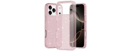 For iPhone 13/14 Gem Glitter Diamond Transparent Hard Colorful TPU Hybrid Case - Rose Gold