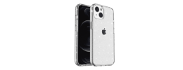 For iPhone 13/14 Gem Glitter Diamond Transparent Hard Colorful TPU Hybrid Case - Silver