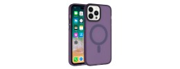 For iPhone 13/14 Hoop Kickstand [Magnetic Circle] HD Transparent Chrome Hybrid - Purple