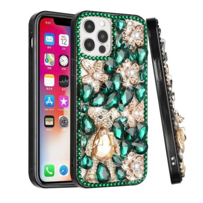 For iPhone 13/14 Jewel Full Diamond Bling Case Cover - Green