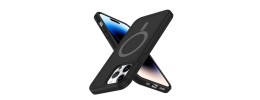 For iPhone 13/14 [Magnetic Circle] Smooth Safe Matte Feel Hybrid Case - Black