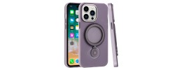 For iPhone 13/14 [Magnetic Circle] Smooth Safe Matte Feel Hybrid Case - Light Purple