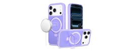 For iPhone 13/14 Magnetic Matching Ring Stand Full Rotation Matte Hybrid - Light Purple