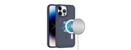 For iPhone 13/14 Magnetic Ring Circle Guard Fused Ultimate Hybrid Case - Blue