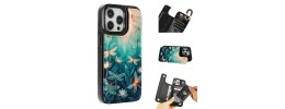 For iPhone 13/14 Magnetic Space UV Design Case - Galaxy Floral