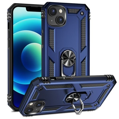 For iPhone 13/14 Sturdy Bracket Kickstand Magnetic Hybrid - Blue