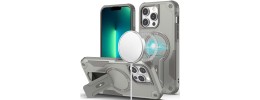 For iPhone 13/14 Sturdy Bracket Kickstand Magnetic Hybrid - Grey