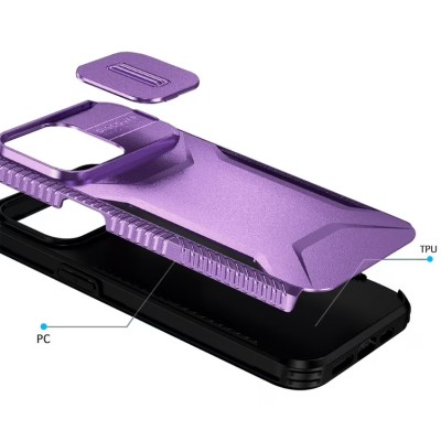 For iPhone 13/14 Ultimate U Design Hybrid with Camera Window Covering - Purple