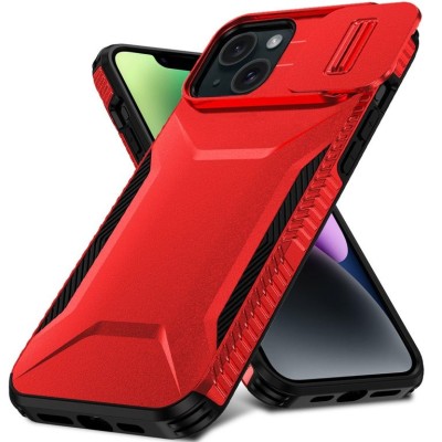 For iPhone 13/14 Ultimate U Design Hybrid with Camera Window Covering - Red