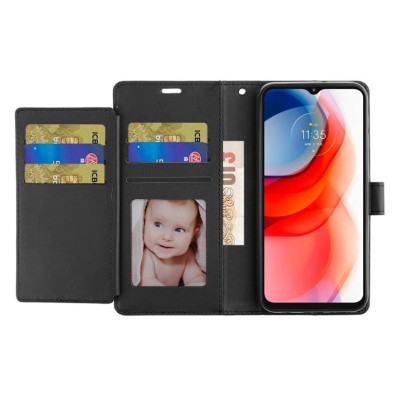 For iPhone 13/14 Wallet ID Card Holder Case Cover - Black