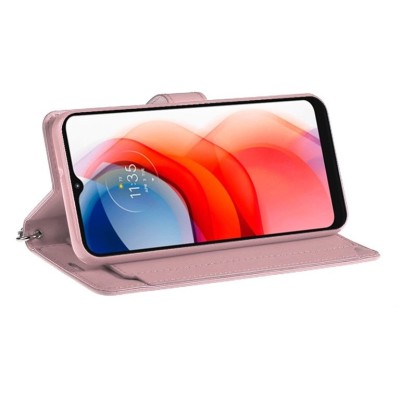For iPhone 13/14 Wallet ID Card Holder Case Cover - Rose Gold