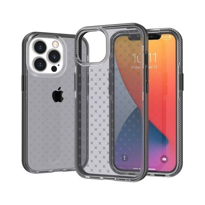 For iPhone 13 6.1 CROSS Design Ultra Thick 3.0mm Transparent ShockProof Hybrid Case Cover - Blue