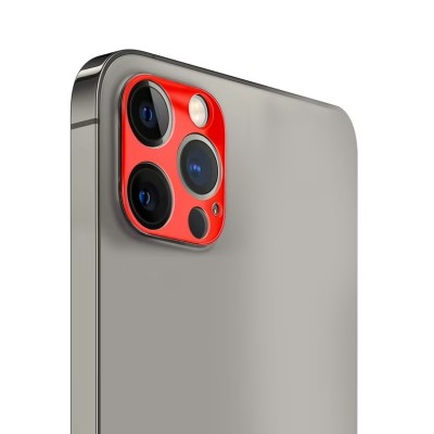 For iPhone 13 6.1 Camera Lens Colored Edge Tempered(2.5D) - Red