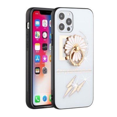 For iPhone 13 6.1 Decorative Glitter with Diamond All Around Hybrid - A Style