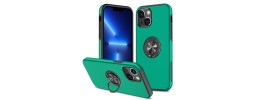For iPhone 13 6.1 Foldable Magnetic Kickstand Vegan Case Cover - Teal