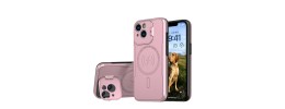 For iPhone 13 6.1 Force Magnetic Tough Kickstand Hybrid Case Cover - Rose Gold