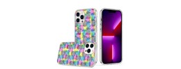 For iPhone 13 6.1 Glitter Fashion Shockproof TPU Cover Case - Colorful Zig Zag