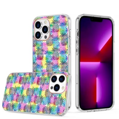 For iPhone 13 6.1 Glitter Fashion Shockproof TPU Cover Case - Colorful Zig Zag