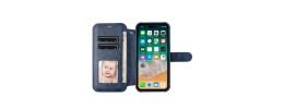 For iPhone 13 6.1 [Magnetic Circle] Wallet For ID and Credit Cards With Lanyard - Blue