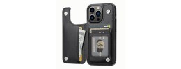 For iPhone 13 6.1 [Magnetic Circle] Wallet With Independent Detachable Card Holder - Black