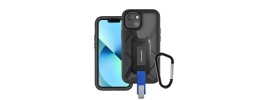 For iPhone 13 6.1 Mix Shockproof IMD Electroplated Design Hybrid Case Cover - Military A