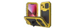 For iPhone 13 6.1 Mix Shockproof IMD Electroplated Design Hybrid Case Cover - Military D