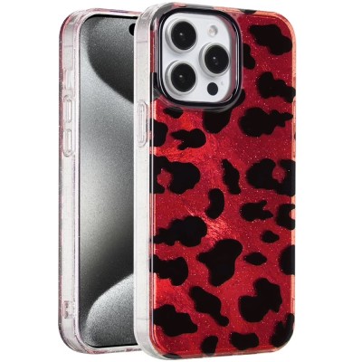 For iPhone 13 6.1 PU Leather Hybrid Fashion Design Case Cover - Vampire Animal Print