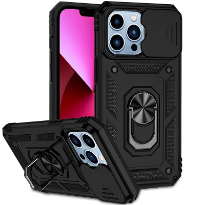 For iPhone 13 6.1 SQUARE Passion Glitter Diamond Ring Stand Case Cover - BLACK CHROME I