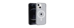 For iPhone 13 6.1 Sturdy Ultra [Magnetic Circle] Thick 3mm Transparent Hybrid - Smoke