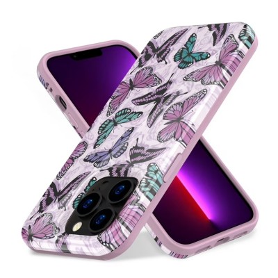 For iPhone 13 6.1 Trendy Fashion Design Hybrid Case Cover - Chevron