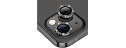 For iPhone 13 Mini 5.4 Camera Lens Zinc Alloy With Diamond - Black