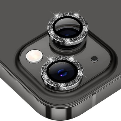 For iPhone 13 Mini 5.4 Camera Lens Zinc Alloy With Diamond - Black