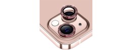 For iPhone 13 Mini 5.4 Camera Lens Zinc Alloy With Diamond - Rose Gold