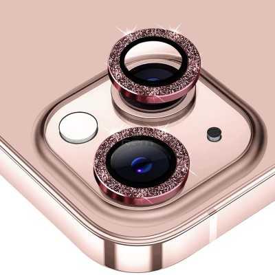 For iPhone 13 Mini 5.4 Camera Lens Zinc Alloy With Diamond - Rose Gold