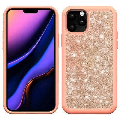 For iPhone 13 Mini 5.4 Decorative Glitter with Diamond All Around Hybrid - B Style