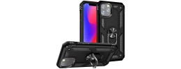 For iPhone 13 Mini 5.4 Rocker Kickstand Tough Shockproof Hybrid Case Cover - Black