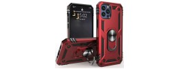 For iPhone 13 Mini 5.4 Trendy Fashion Design Hybrid Case Cover - Crown on Red