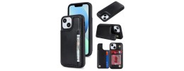 For iPhone 13 Mini 5.4 Wallet ID Card Holder Case Cover - Black