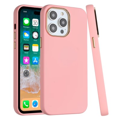 For iPhone 13 Premium Minimalistic Slim Tough ShockProof Hybrid Case Cover - Virtual Pink