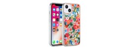 For iPhone 13 Pro AMAZE Floral IMD Hybrid with Magnetic Ring Stand Case Cover - D