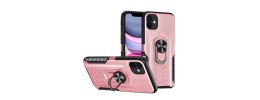 For iPhone 13 Pro AQUA Strong Magnetic Ring Stand Hybrid Case Cover - Rose Gold
