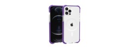 For iPhone 13 Pro Acrylic Tough 2.5mm Transparent ShockProof Hybrid Case Cover - Purple