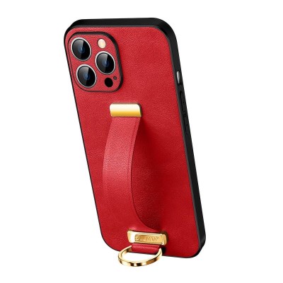 For iPhone 13 Pro All Purpose Thick TPU with Adjustable Strap for Wrist Waist Case Cover - Red